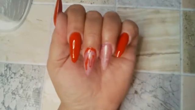*40*Дизайн ногтей формы "Миндаль". "Яркое пламя " гель-лаком. смотреть онлайн
