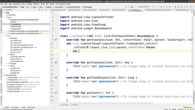 Coronavirus COVID19 Tracker Android App Project Realtime Data - Okhttp & REST API | Kotlin | PART 8 смотреть онлайн