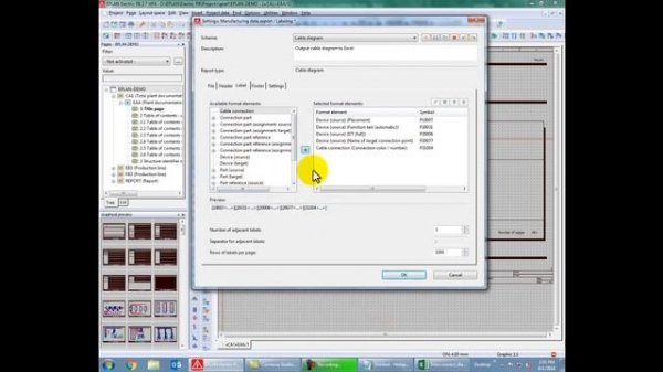 Eplan Cable Diagram Export in Excel
