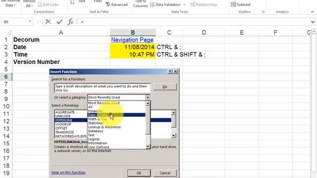 Excel Date Time Stamp 2013 shortcut- Non changing and auto update смотреть онлайн