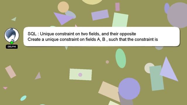 SQL : Unique constraint on two fields, and their opposite смотреть онлайн