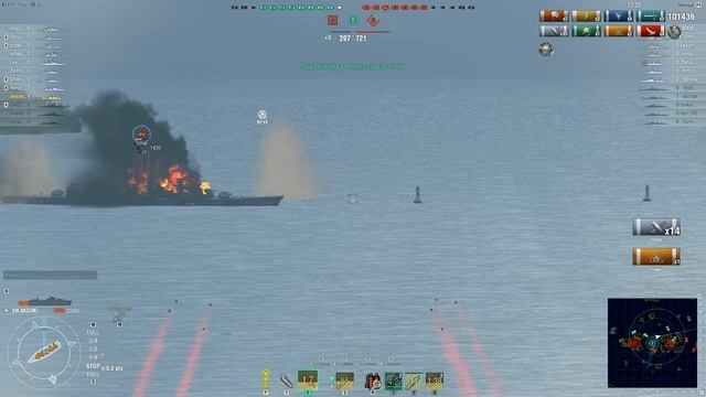 Героическое сражение японского эсминца Akizuki | WoWS Replays смотреть онлайн