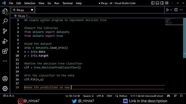 A Simple Python Program to Implement Decision Tree Classifier | Machine Learning смотреть онлайн