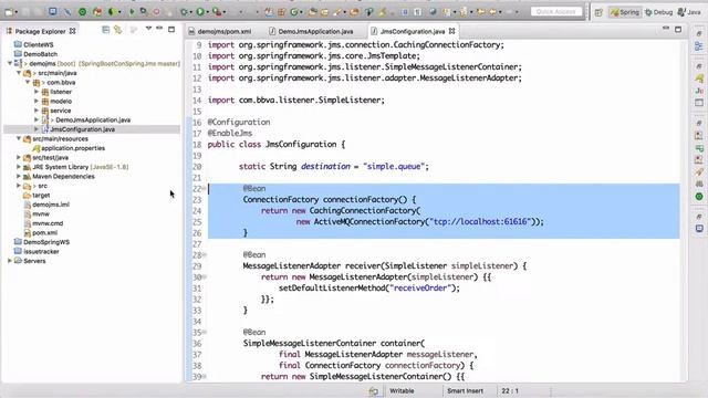 Spring JMS, Active MQ con Spring Boot смотреть онлайн