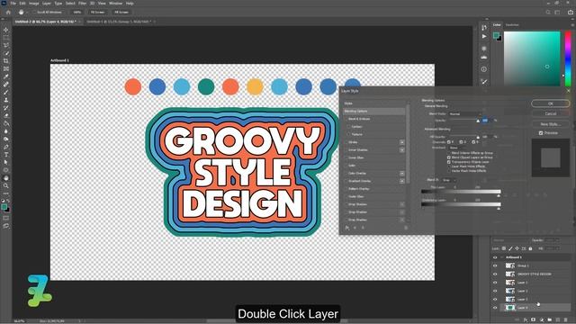 How to create an Outlined Groovy Style Text - Tutorial Photoshop CC 2020 смотреть онлайн
