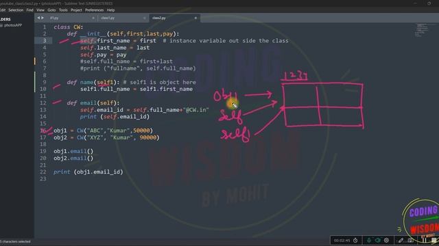 Python Class: Python Instance variable creation in Regular methods | __init__ vs regular method смотреть онлайн