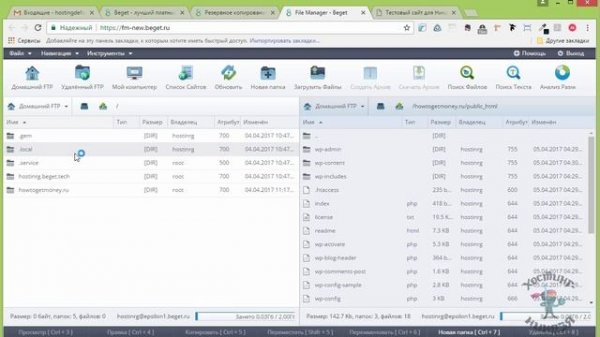 Хостинг beget.ru. Как сделать бекап