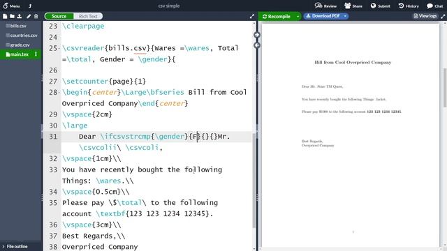 LaTeX CSV Automation 2 - Create Multiple Documents смотреть онлайн
