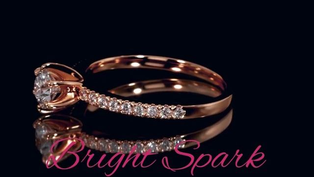 Кольцо из розового золота с дорожкой и муассанитом Bernie 0,65 карата от Bright Spark смотреть онлайн
