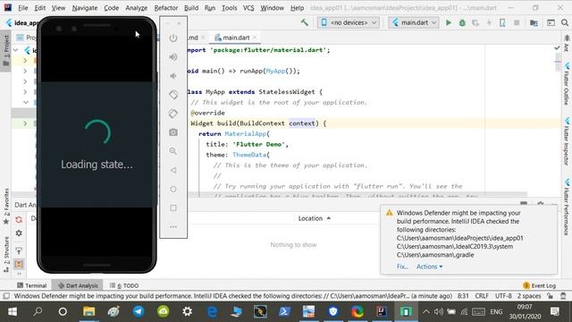 Flutter-1.19. create and run flutter app using IntelliJ IDEA смотреть онлайн