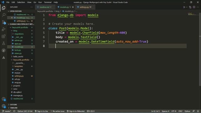 Django में ब्लॉग एप कैसे बनाये building a blog application with django with Hey Sushil смотреть онлайн