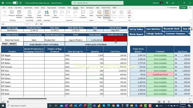 Bakery Excel Template for Production and Sales Control plus Weekly Reports Part 2 смотреть онлайн