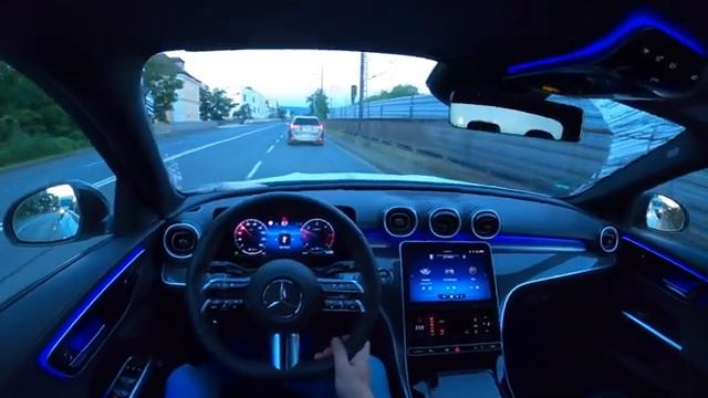 2022 MERCEDES BENZ C 220 D 200+20 PS NIGHT POV DRIVE WÜRZBURG TOP SPEED AUTOBAHN (60 FPS)