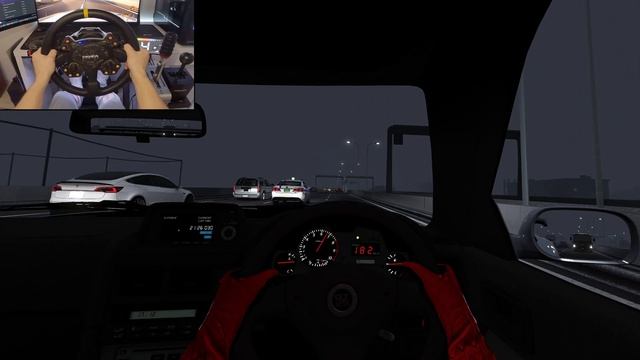 1000HP Nissan Skyline GT-R R34 Vs Toyota Supra MK4 - @schaefchen Convoy - Assetto Corsa | Moza R16 смотреть онлайн