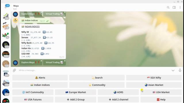 MAYA THE CHAT BOT . NUMBER 1 BOT ON TELEGRAM FOR KEEPING TRACK OF INDIAN AND FOREIGN MARKETS . смотреть онлайн