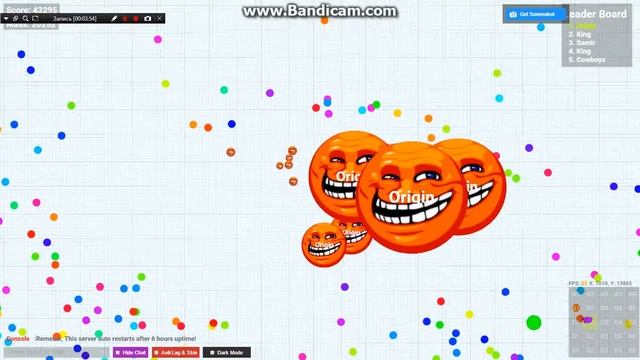 Origin Agario: Playing on a private server - Играю на приватном сервере. смотреть онлайн