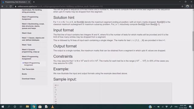 PDSA Week-8 Assignment Solution | NPTEL Solution | PDSA Python Jan-Mar 2020 смотреть онлайн