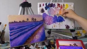 Лавандовое поле маслом. Прованс. Татьяна Зубова.  Lavender field. Tatiana Zubova