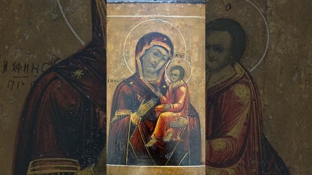 Реставрация иконы 19 века.Ти́хвинская ико́на Бо́жией Ма́тери