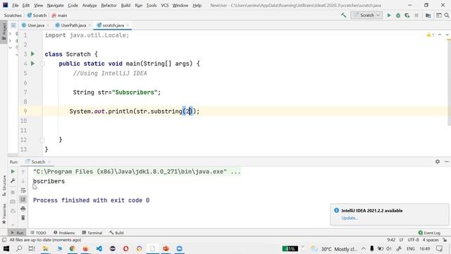 substring in Java||substring () method in Java||Java beginners Tutorial||String class #short #short смотреть онлайн
