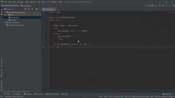 Connect Camera IP using OpenCV2 in Python