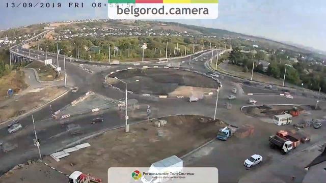 Timelapse. Реконструкция кольца в умный перекрёсток. Белгород. смотреть онлайн