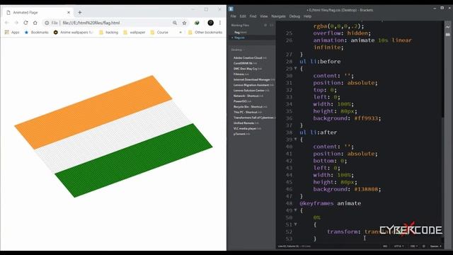 Waving Flag Animation Effects - Pure Html CSS Animated Flag - Tutorial смотреть онлайн