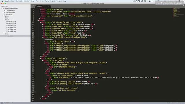 Semantic UI: Create a Small Business Website – Index – Message смотреть онлайн