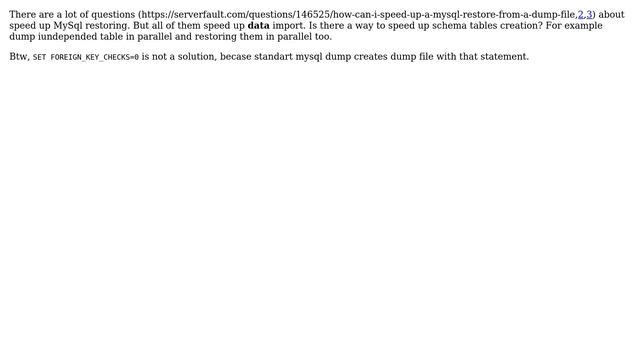 Databases: How speed up mysql dump without data? смотреть онлайн