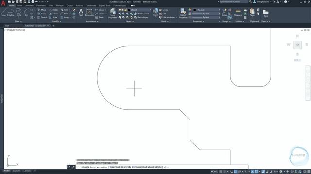 AutoCAD 2D Basic Tutorial For Beginners: Part 7 of 20 смотреть онлайн