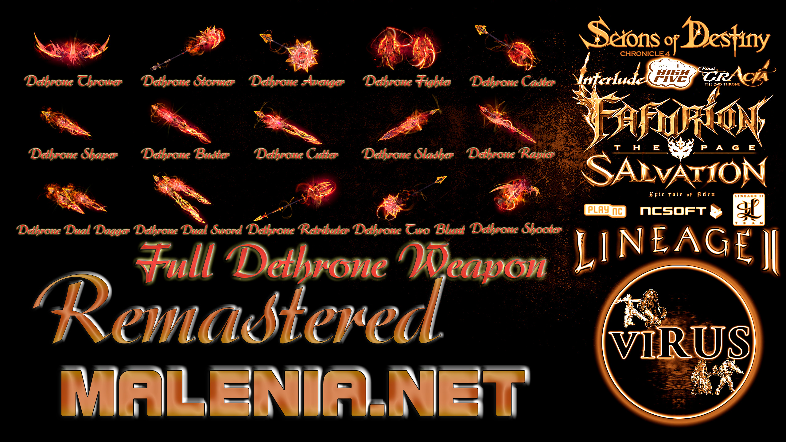 Full Set Of Dethrone Weapons For Www.Malenia.Net Server. LINEAGE II-Remastered ◄√i®uS►