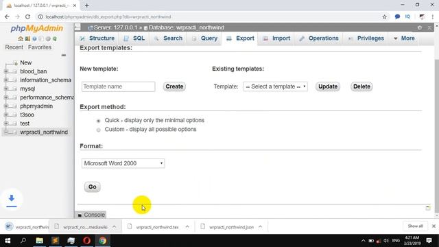 How to Export Database Code to Microsoft Word File in PHPmyAdmin смотреть онлайн