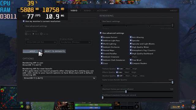 DOTA 2 Acer Nitro 5 Intel i5 8300H GTX 1050 FPS Test 2022 смотреть онлайн