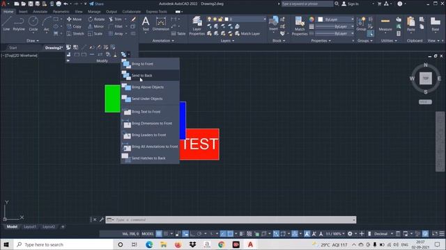 Autocad Tutorial 2022: 20.DISPLAY FRONT ANY OBJECT,SEND BACK OBJECT,BRING OBJECT FRONT смотреть онлайн
