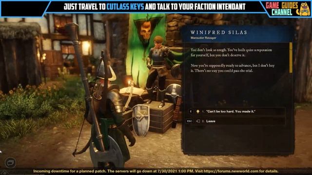 Travel to Cutlass Key And Complete The Trial New World