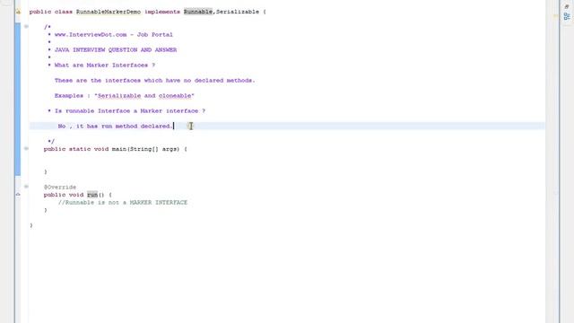 Example for Marker Interface in Java смотреть онлайн