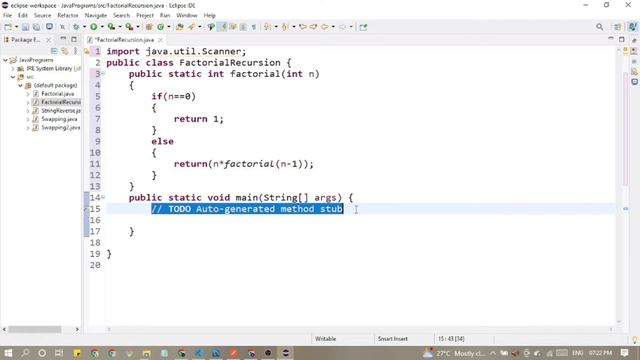 Java program to find factorial of a number with recursion function. смотреть онлайн