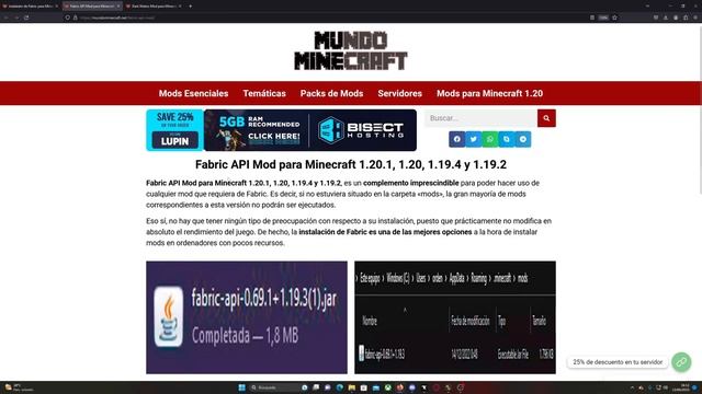 COMO DESCARGAR FABRIC y MODS que REQUIERAN de FABRIC para Minecraft 1.20.1 | Guía de Instalación смотреть онлайн