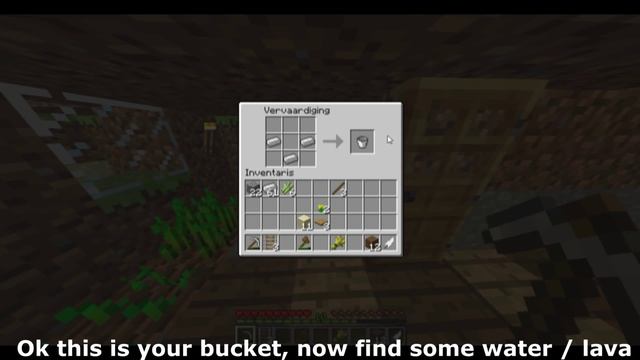 Minecraft Tutorial - How to make a bucket and fill it with water / lava смотреть онлайн