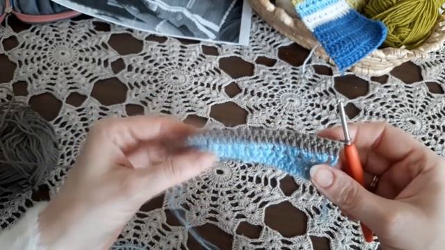 Жакет крючком (из остатков пряжи). Часть1. смотреть онлайн