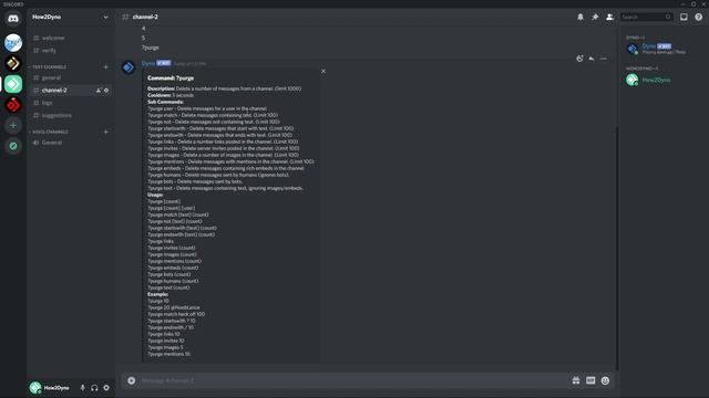 Dyno Bot Tutorials - How To Delete Messages With Dyno Bot (Purge Command) смотреть онлайн