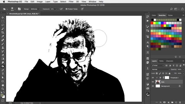 How to make threshold images in Photoshop смотреть онлайн