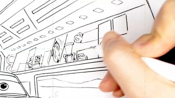 LIGHTNING McQUEEN Inside The Trailer Truck Mack Hauler . CARS Drawing Coloring Pages | Tim Tim TV