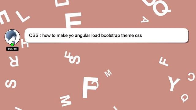 CSS : how to make yo angular load bootstrap theme css смотреть онлайн