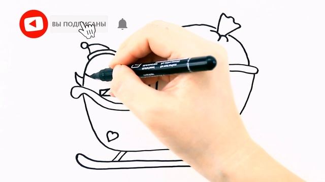 Как нарисовать сани ДЕДА МОРОЗА / Мультик раскраска для детей / Раскрась Ка смотреть онлайн