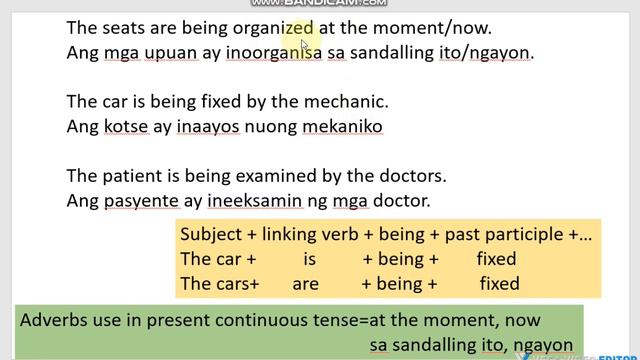 PASSIVE VOICE PRESENT CONTINUOUS TENSE ENGLISH LESSON ITINAGALOG смотреть онлайн