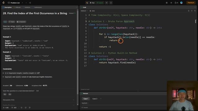 LeetCode Tutorial in Python 28. Find the Index of the First Occurrence in a String #python #coding смотреть онлайн