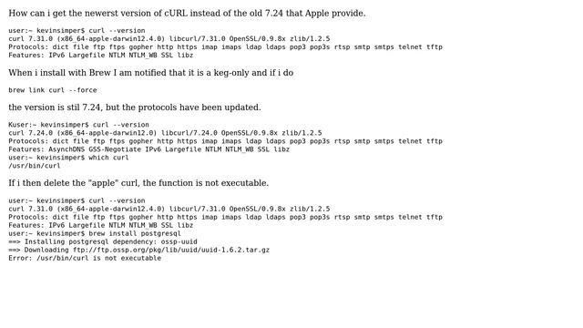 Apple: How to install cURL on OSX with brew? смотреть онлайн