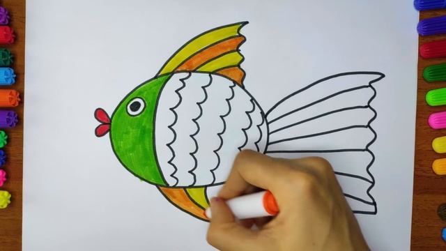 Как нарисовать РЫБУ / How to draw a FISH смотреть онлайн