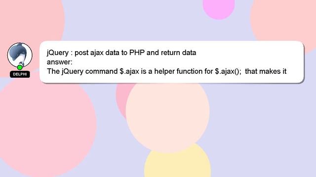 jQuery : post ajax data to PHP and return data смотреть онлайн